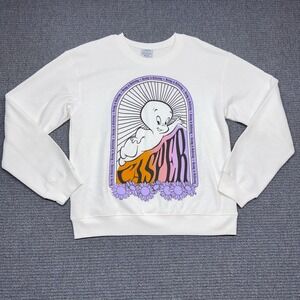 Casper The Friendly Ghost Seeing is Believing White Graphic Sweatshirt Medium